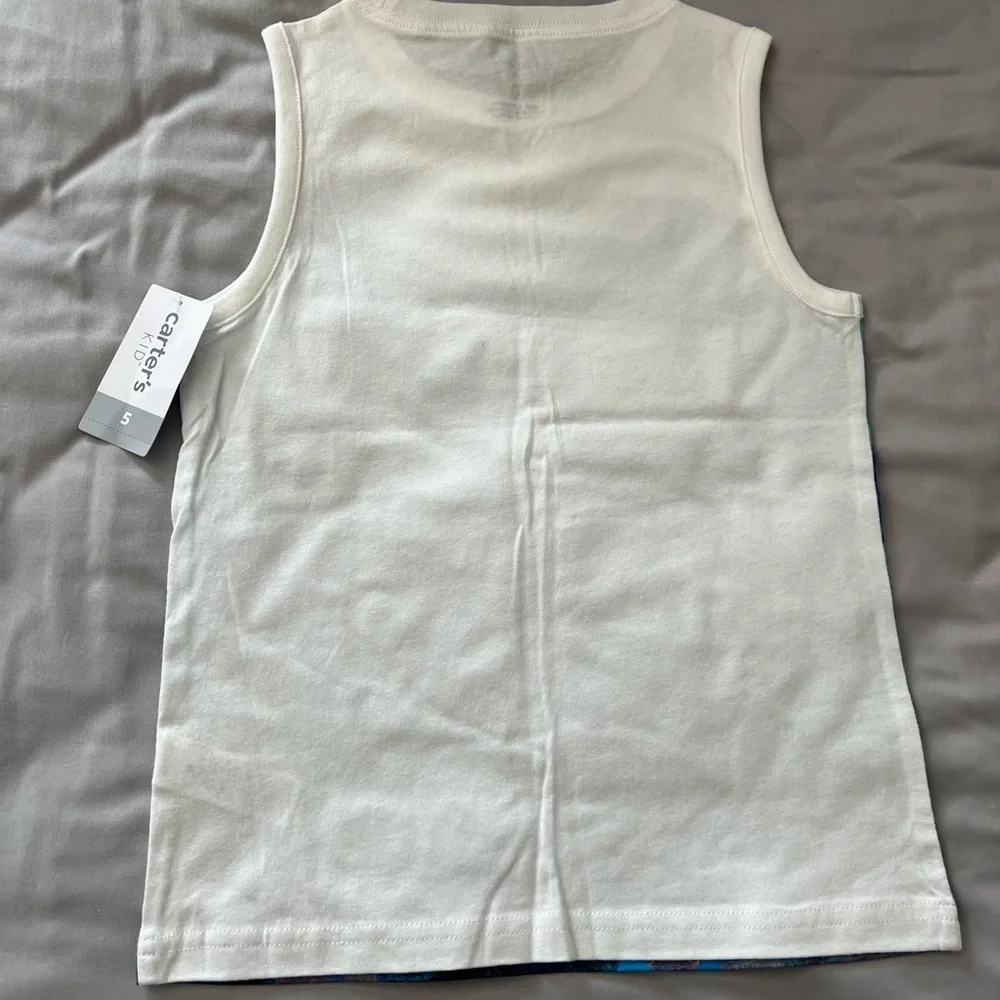 Carter's Kids Blue Shark Tank Top boys 5 - Picture 5 of 5